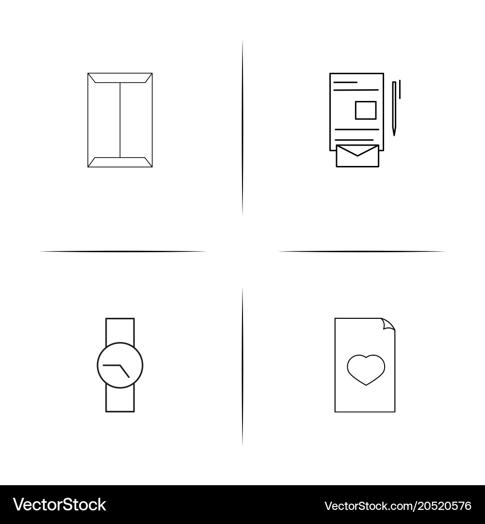 User interface simple linear icons set outlined vector image