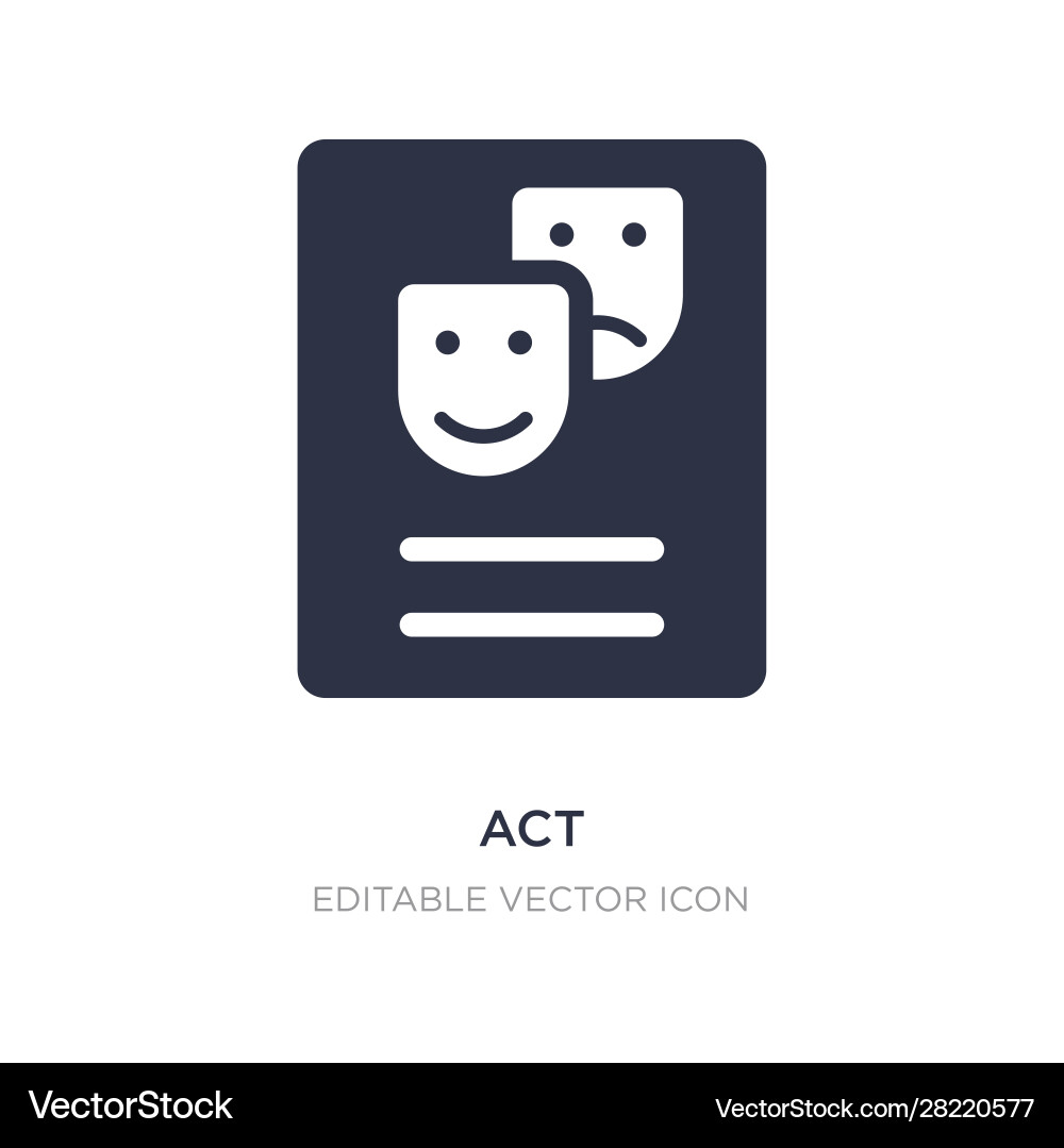 Act icon on white background simple element from Act icon on white background simple element from vector image