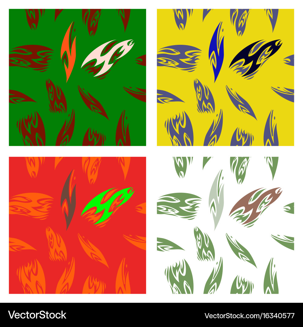 Assembly of patterns in striped style vector image