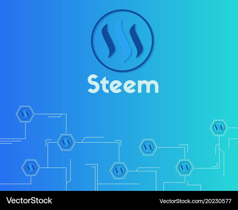 Blockchain steem networking concept background vector image
