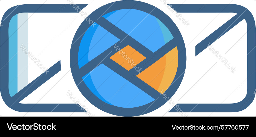 Box with pie chart icon - data analysis vector image