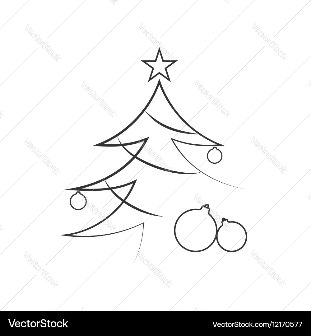 Christmas tree flat isolated Royalty Free Vector Image