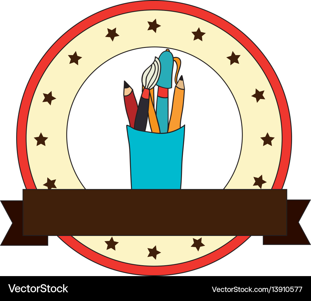 Circular border with starts and elements art vector image