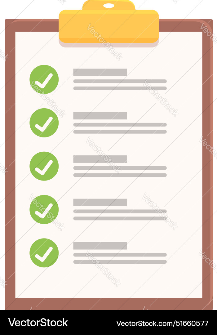 Clipboard showing completed tasks with check marks Clipboard showing completed tasks with check marks vector image