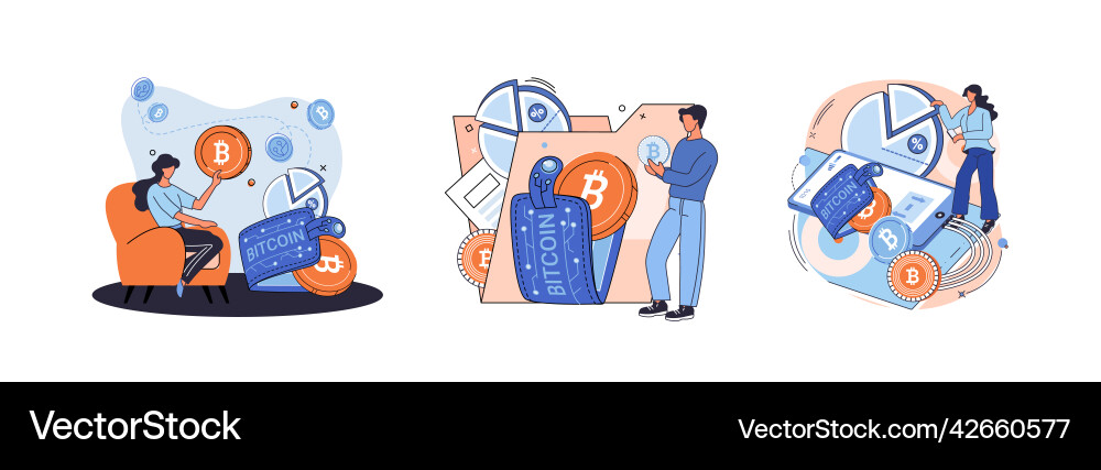 Cryptocurrency bitcoin mining metaphor blockchain Cryptocurrency bitcoin mining metaphor blockchain vector image