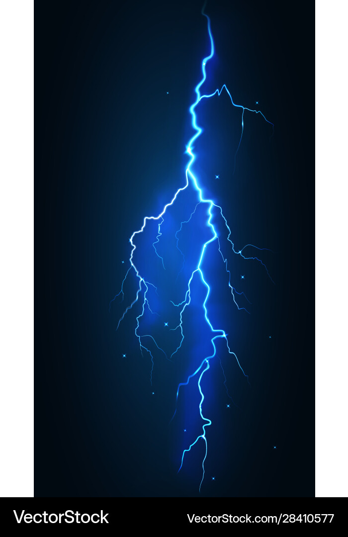 Dynamic Lightning Bolt with Flashes vector image