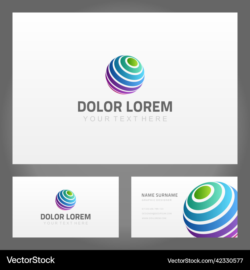 Gradient stripes sphere shape horizontal global Vector Image