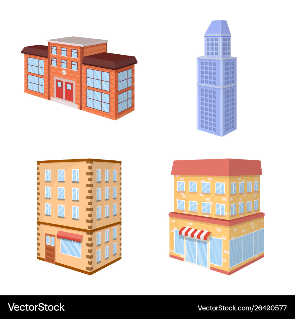 Isolated object city and build icon set Vector Image