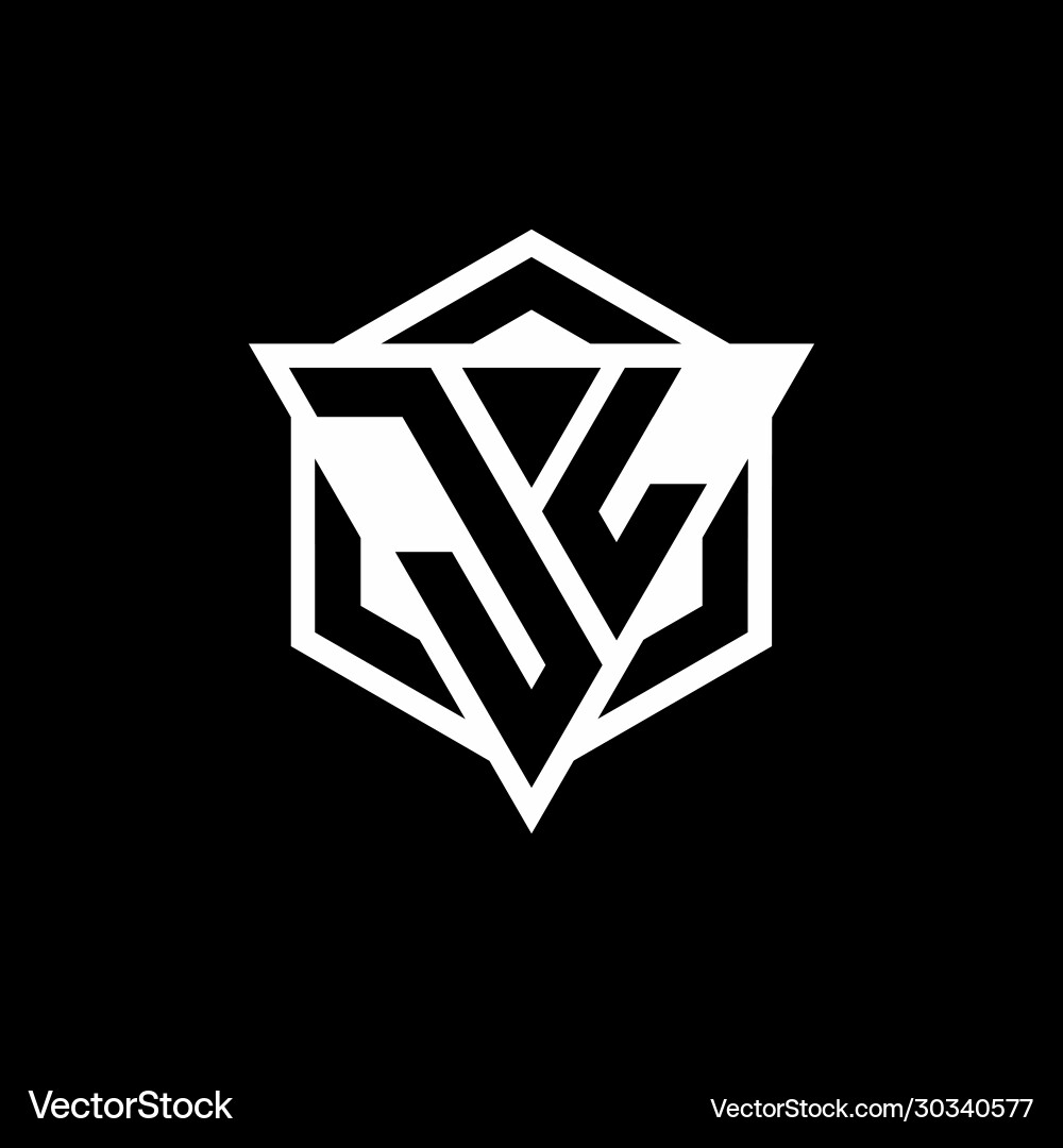 Jl logo monogram with triangle and hexagon shape Vector Image