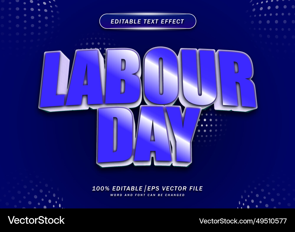 Labour day text editable effect Vector Image