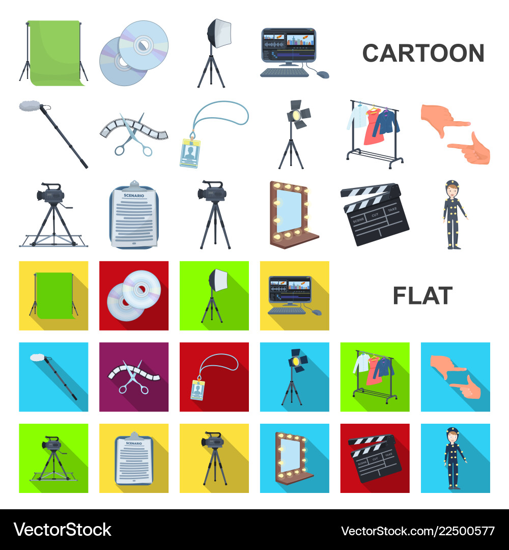 Making a movie cartoon icons in set collection Making a movie cartoon icons in set collection vector image