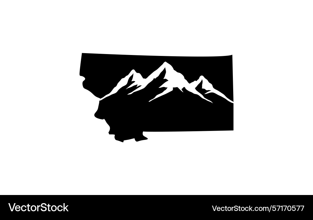 Mountain With Montana Map Outdoor Adventure Vector Image