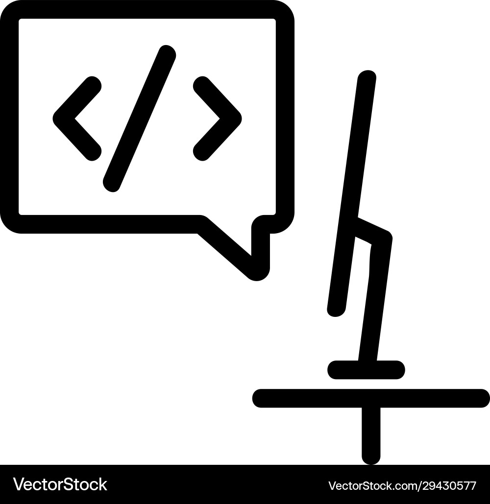 Programmer icon isolated contour symbol Programmer icon isolated contour symbol vector image