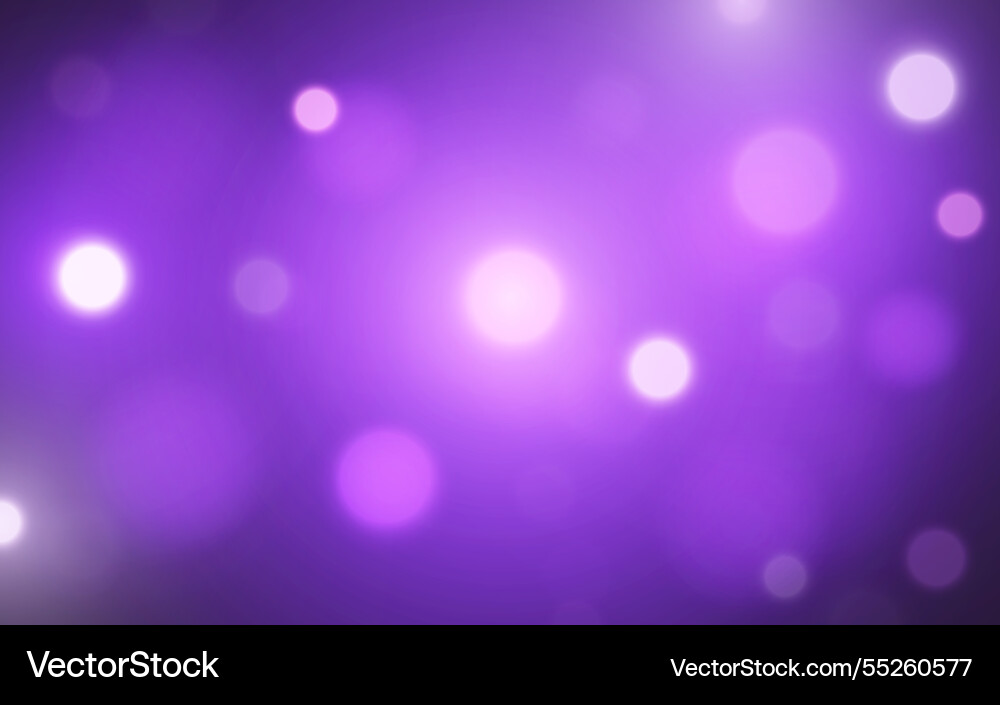 Purple bokeh light background with soft glow vector image