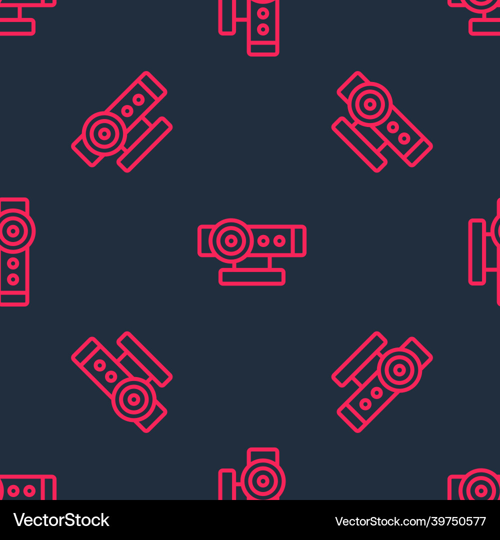 Red line web camera icon isolated seamless pattern Red line web camera icon isolated seamless pattern vector image