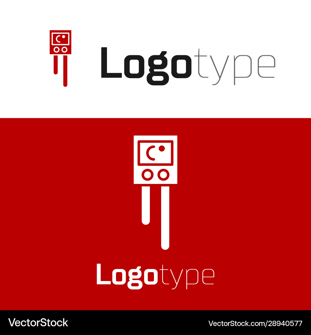 Red temperature and humidity sensor icon isolated Red temperature and humidity sensor icon isolated Vector Image