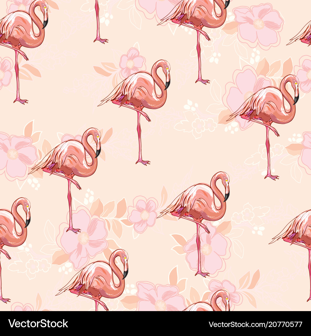 Seamless flamingo pattern Seamless flamingo pattern vector image