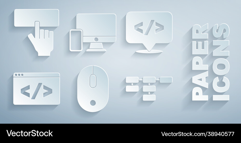 Set computer mouse front end development site Set computer mouse front end development site vector image