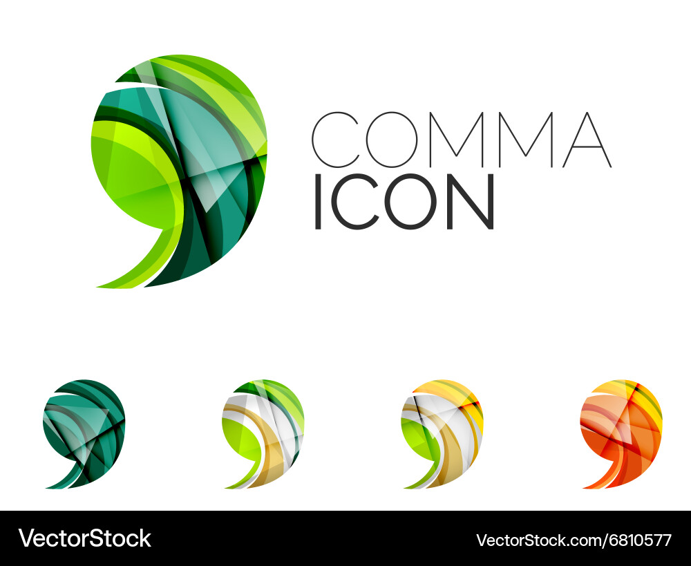 Set of abstract comma icon business logotype vector image