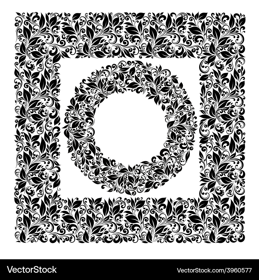 Set of patterns and framework leaves vector image