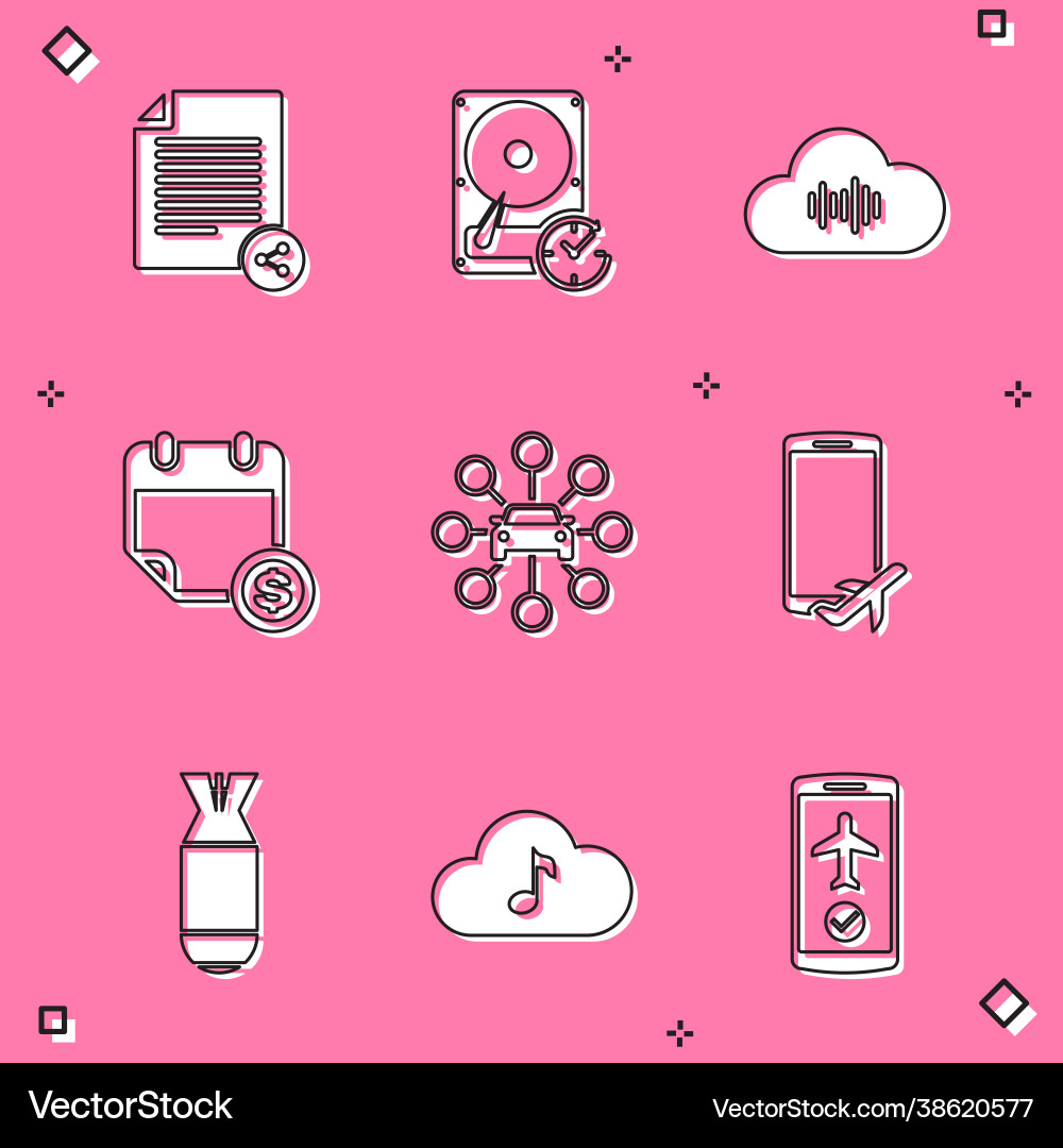 Set share file hard disk drive with clockwise Set share file hard disk drive with clockwise vector image