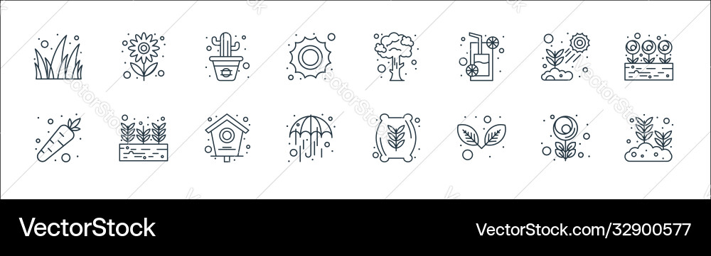 Spring line icons linear set quality Spring line icons linear set quality vector image