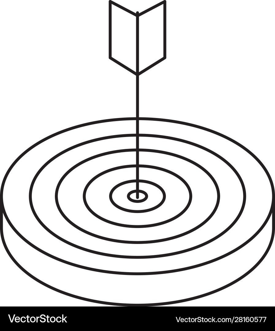Target with arrow line style icon vector image