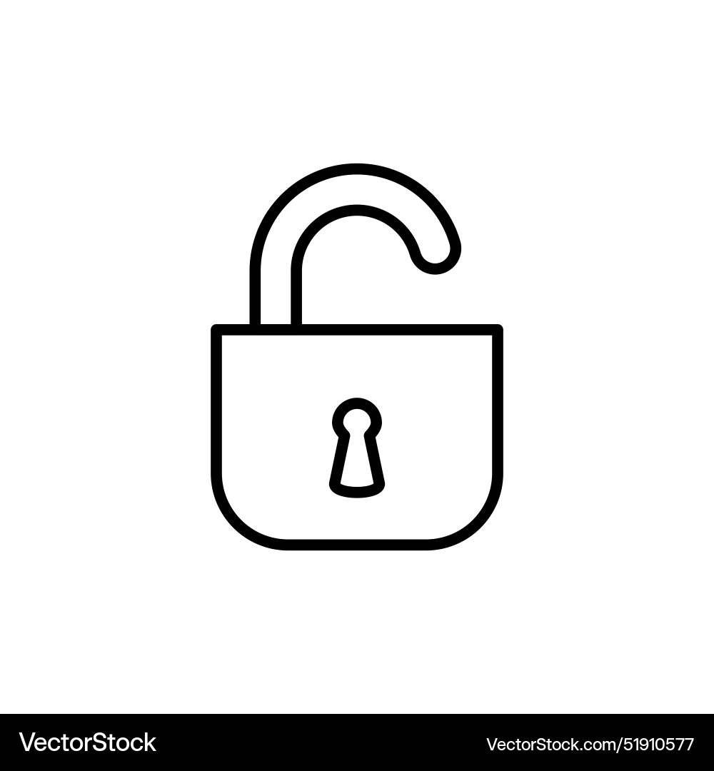 Unlock padlock icon for access and security Vector Image