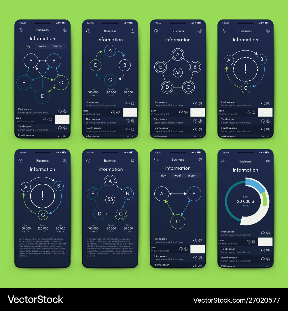 Verschiedene ui ux gui-Bildschirme und flache Web-Symbole Verschiedene ui ux gui-Bildschirme und flache Web-Symbole vektorbild