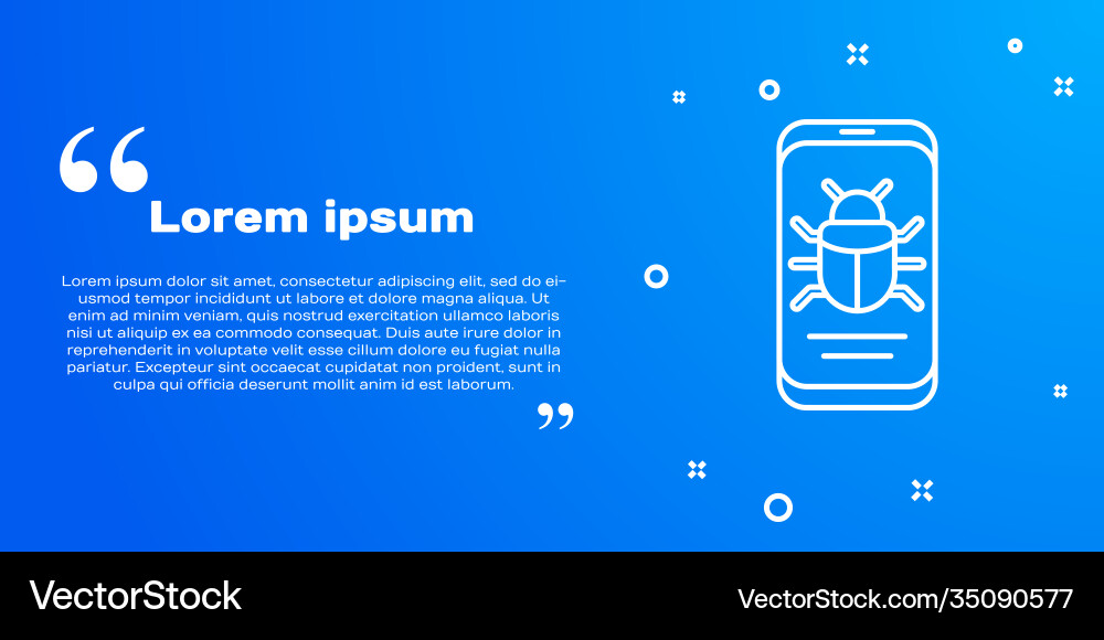 White line system bug on mobile icon isolated White line system bug on mobile icon isolated vector image