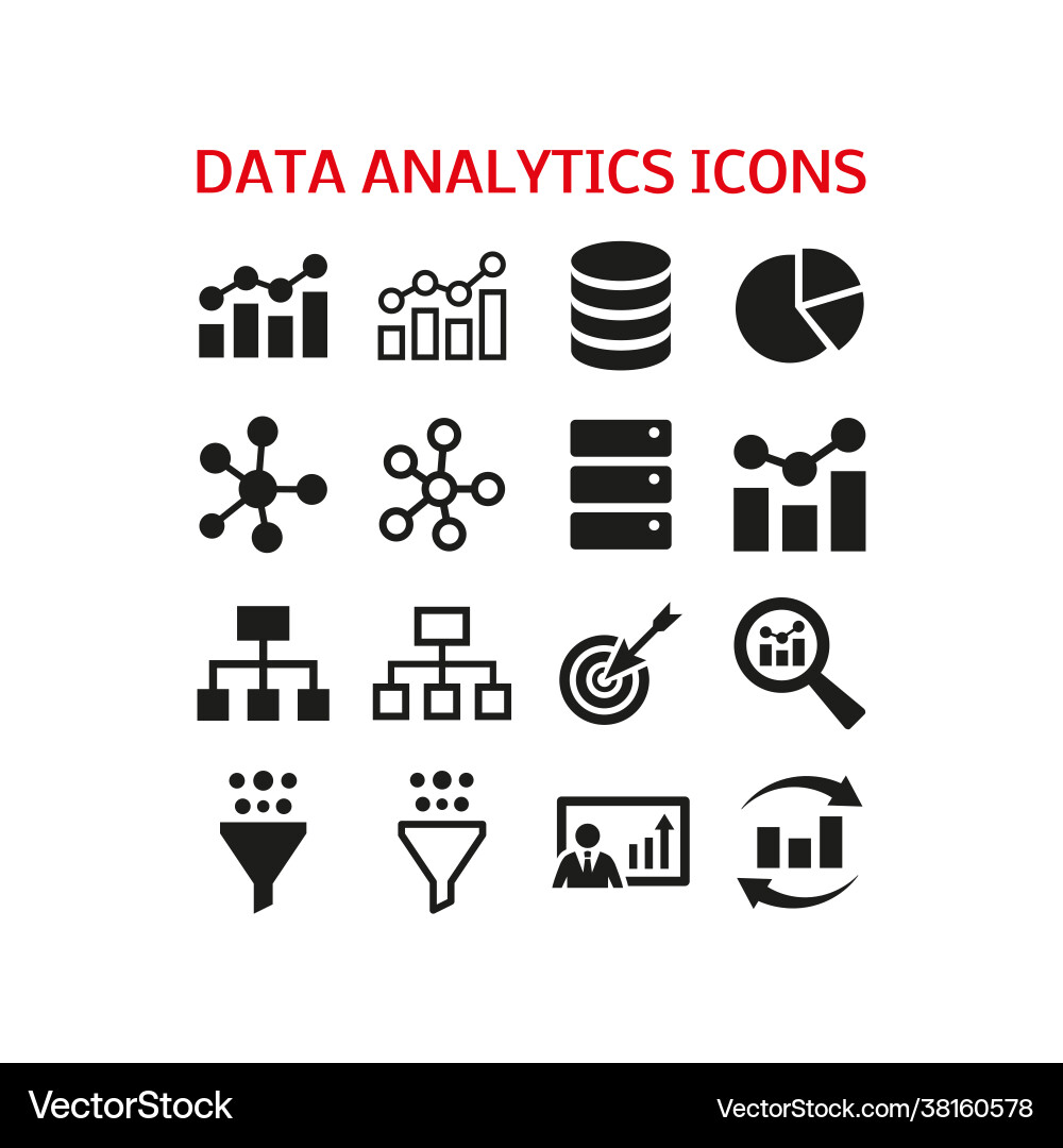 Data Analytics Icon Set vector image