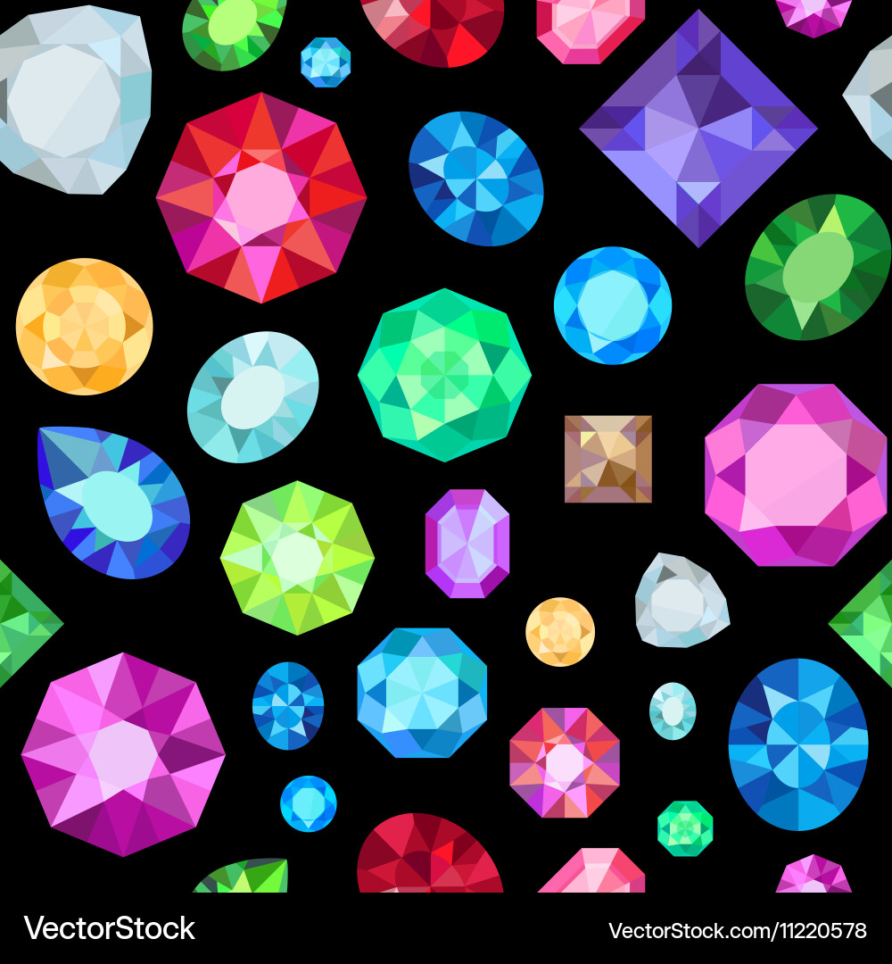 Gemstone Seamless Pattern vector image