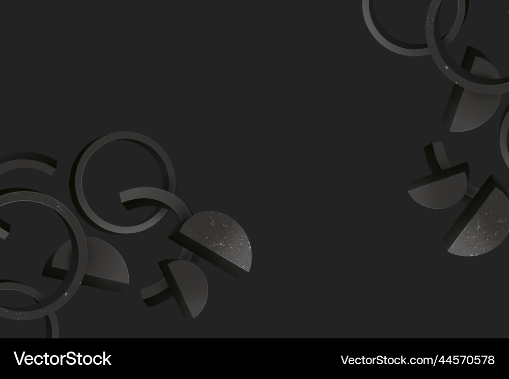 Gradient black background with realistic elements Gradient black background with realistic elements vector image