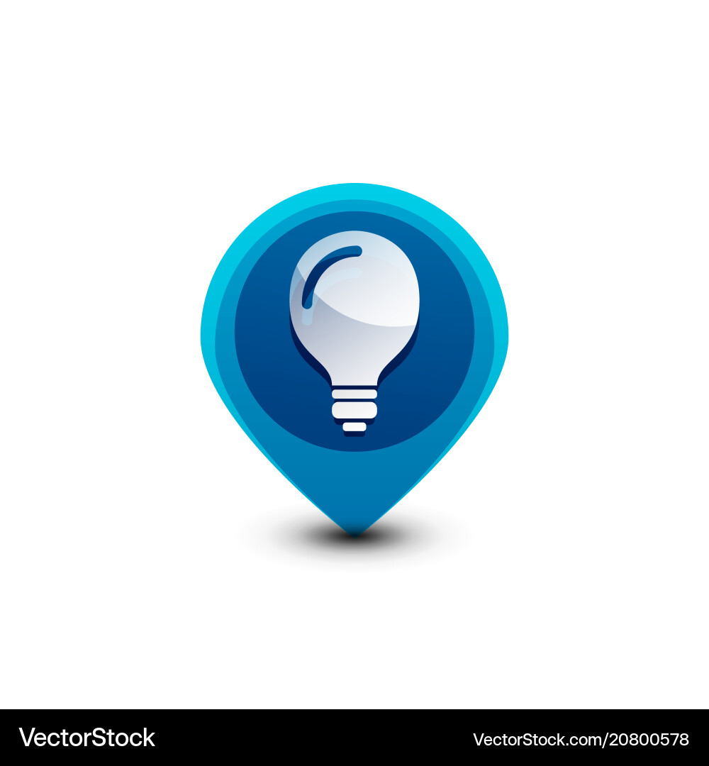 Light bulb new idea concept web button vector image