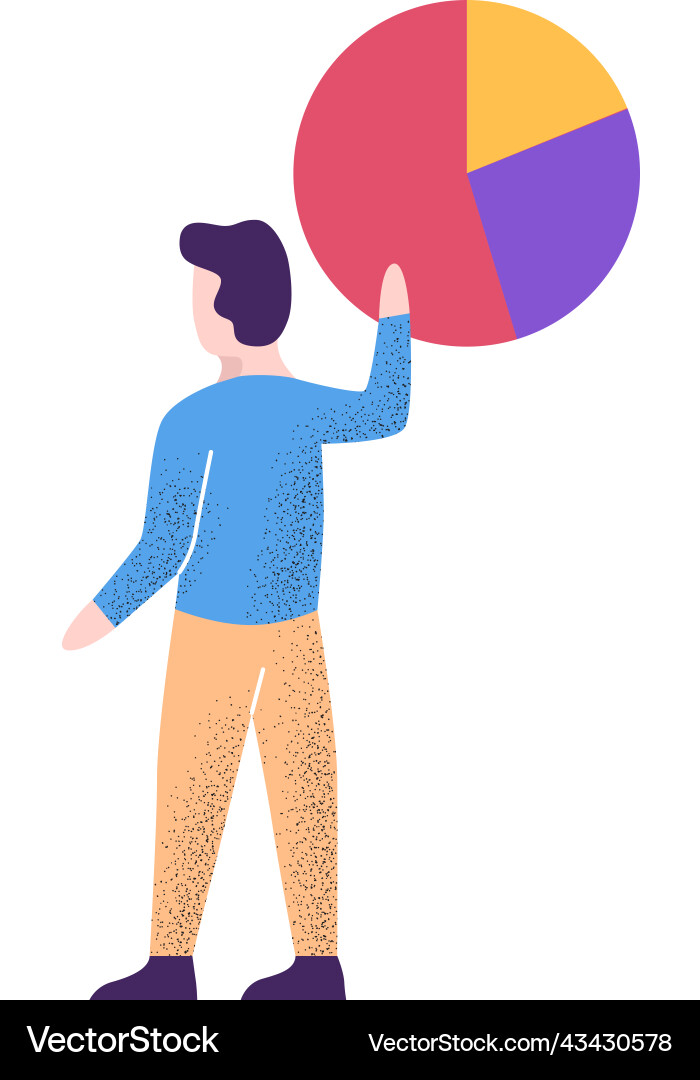 Man doing data analytics icon isolated Vector Image