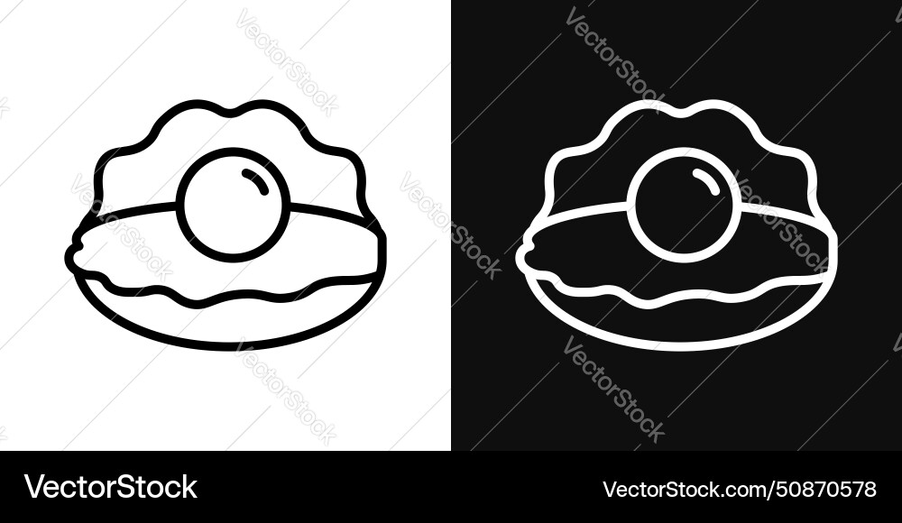Pearl in the open shell icon set seashell Vector Image