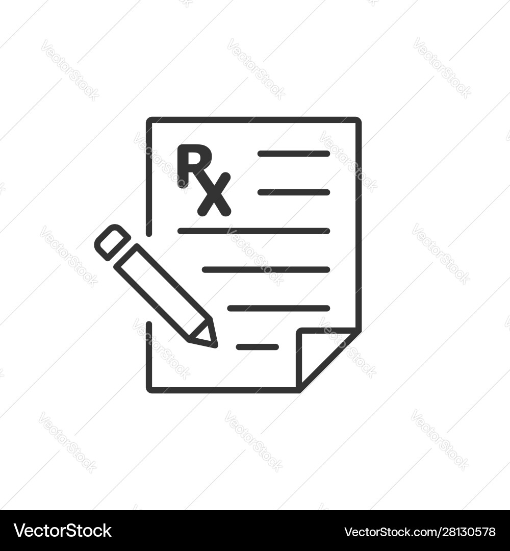 Prescription icon in flat style rx document Prescription icon in flat style rx document vector image