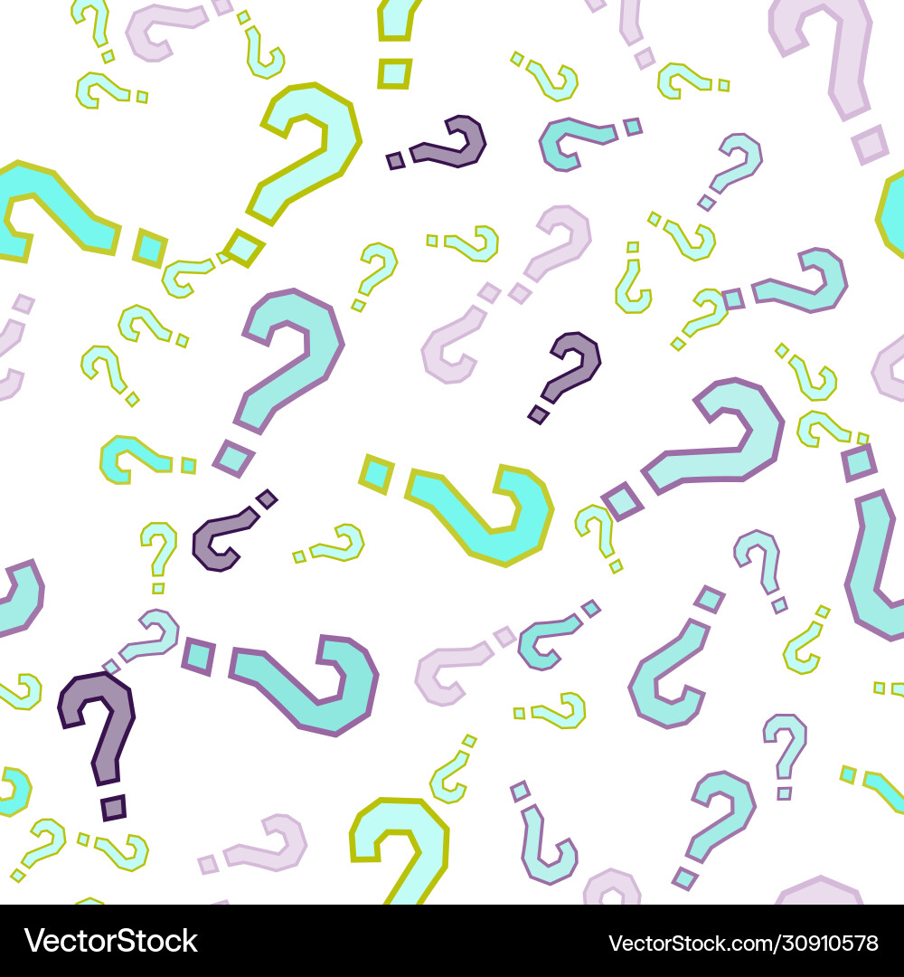Quiz seamless pattern question marks doubt faq Quiz seamless pattern question marks doubt faq vector image