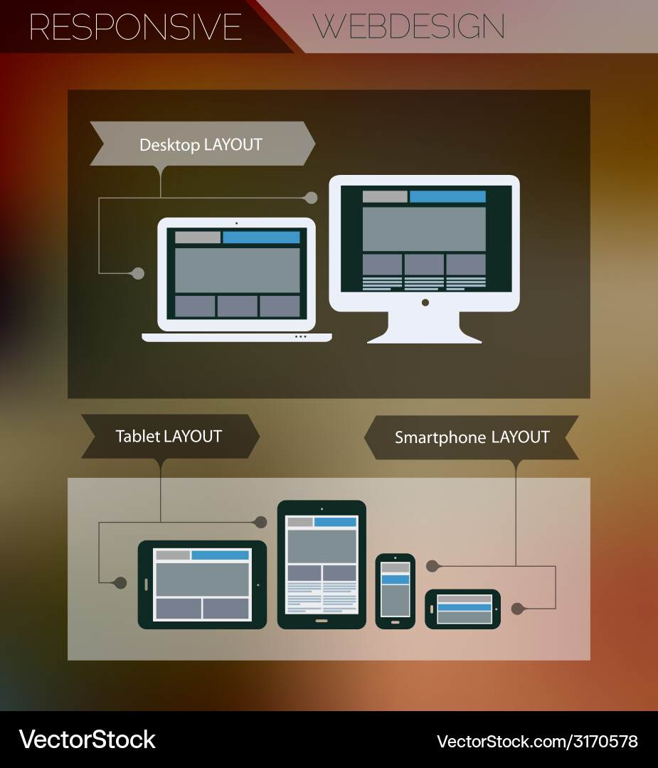 Responsive Web Technology Icons Vector Image