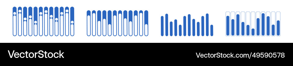 Set of charts column graphs statistical data Set of charts column graphs statistical data vector image