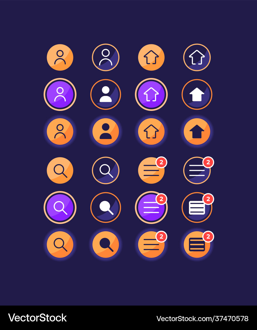 Settings options for user account ui elements kit Settings options for user account ui elements kit vector image