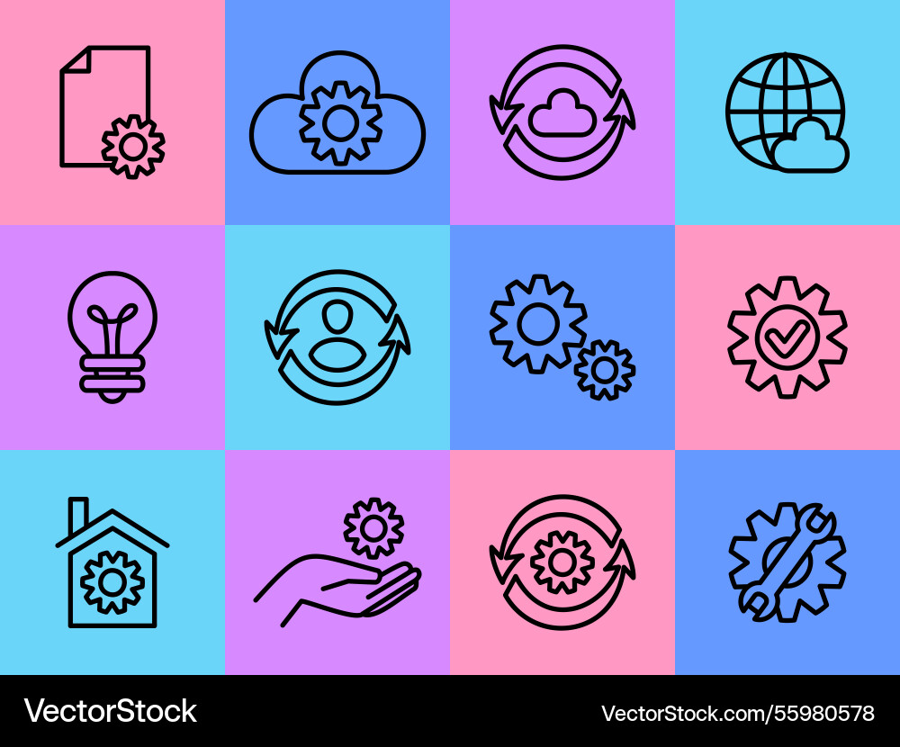 Software icons computer technology web security Software icons computer technology web security vector image