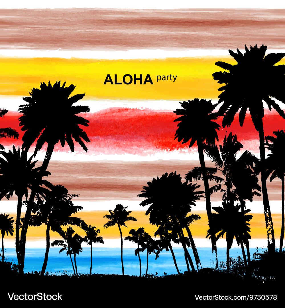Tropical Palm Tree Seascape vector image