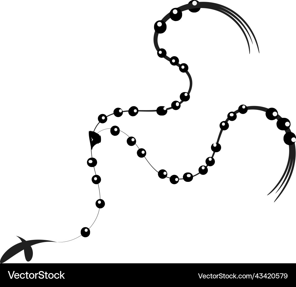 Christian tattoo design with a rosary Vector Image