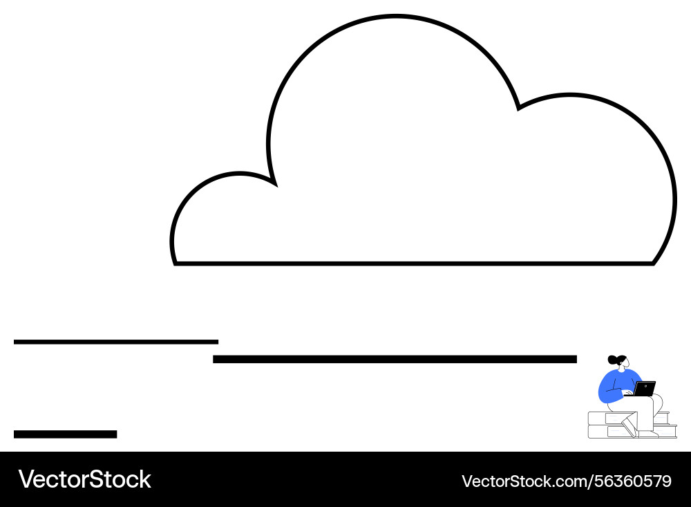 Cloud computing concept with minimalist design Cloud computing concept with minimalist design vector image