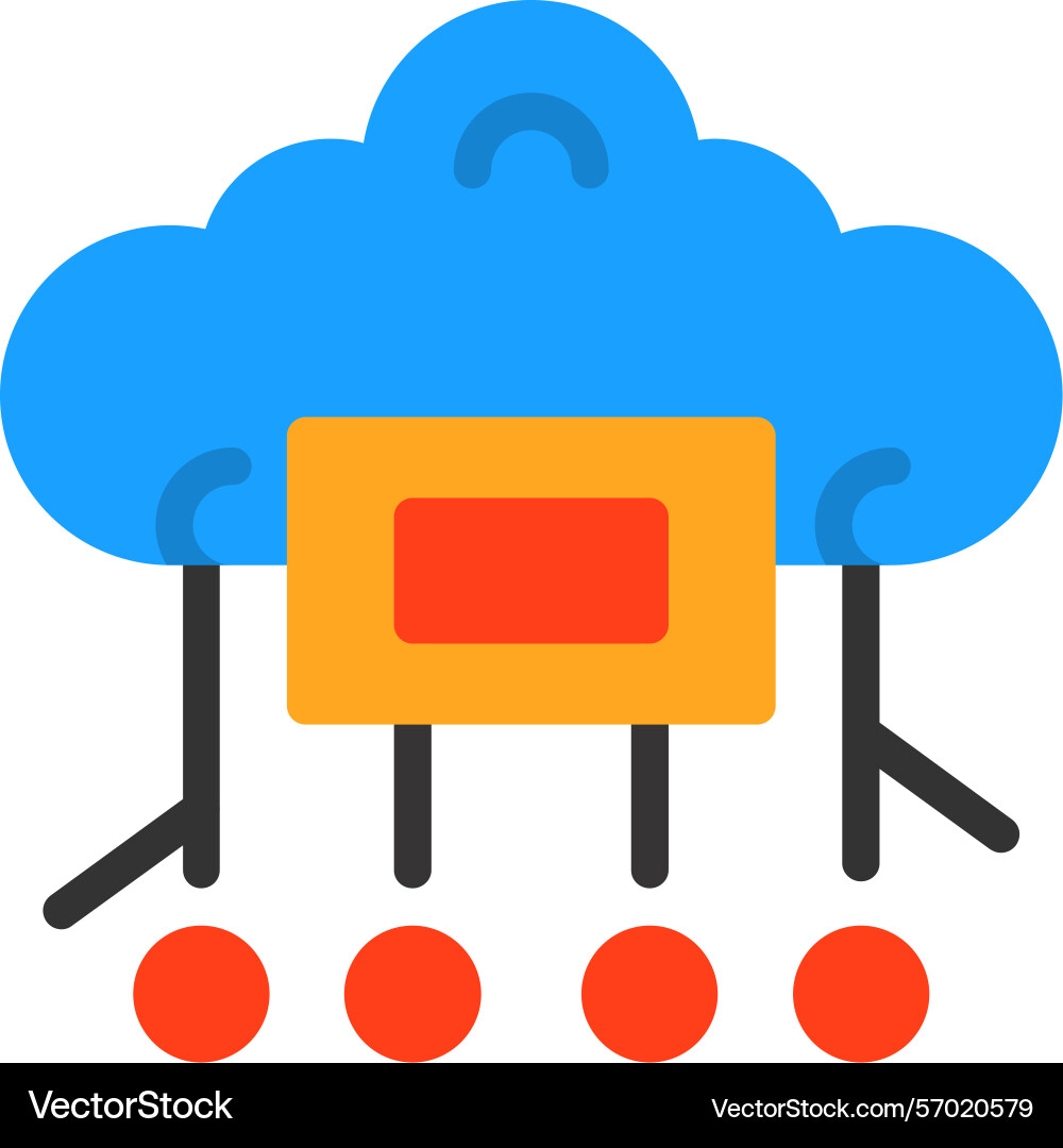 Cloud computing flat style icon design Vector Image