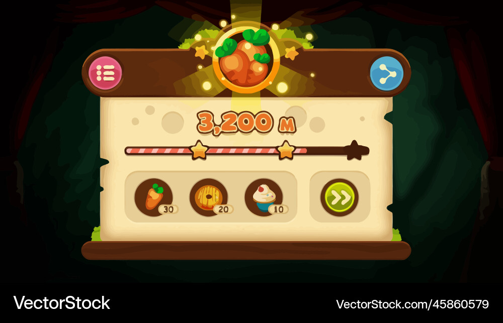Complete set of level button game ui pop-up icon vector image