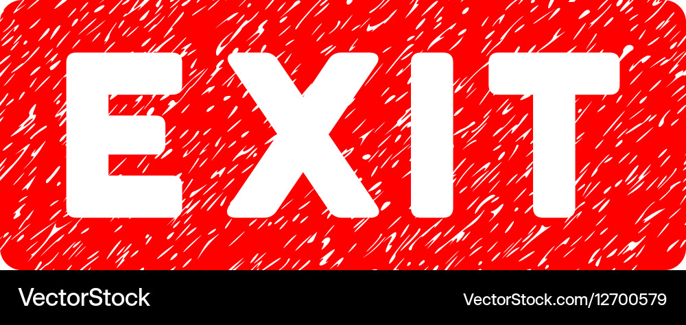 Exit label grainy texture icon vector image