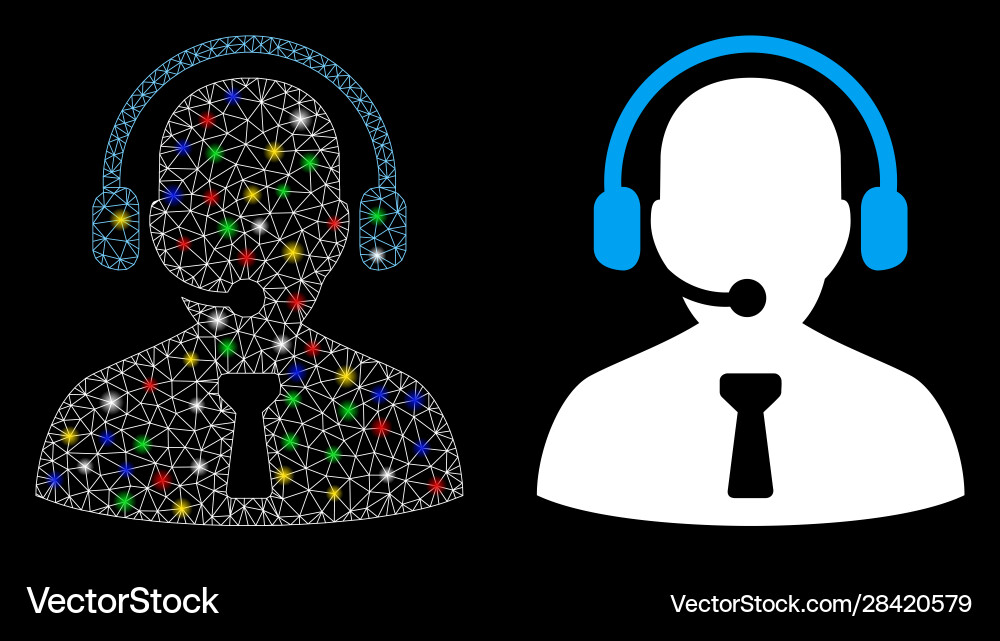 Flare mesh 2d reception operator icon with Vector Image