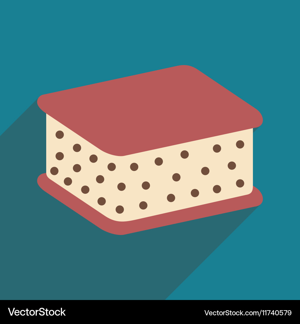 Flat with shadow icon and mobile application ice vector image